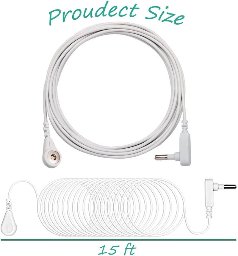 Amerthing Grounding Cord for Grounding Products Universal Grounding Wire 15ft White Replacement Long Grounding Cable for Mat (Cord) - Image 2
